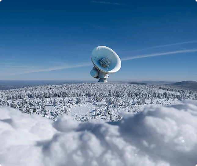 Telescope in Winter Nature